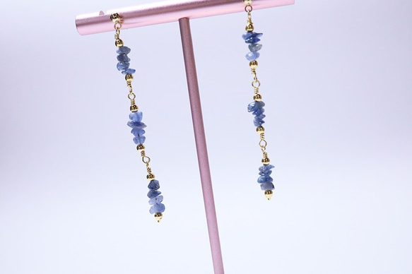 【18K変更可】Royal Blue sapphire pierced earrings P0087 第6張的照片