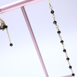 【18K変更可】Black Swan Spinel pierced earrings P0088 第6張的照片