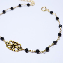 黒鳥/宝石質ブラックスピネルブレスレット　Black Swan Spinel Bracelet B0058 2枚目の画像