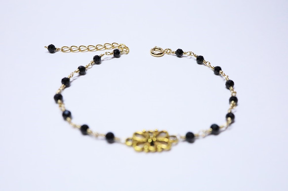 黒鳥/宝石質ブラックスピネルブレスレット　Black Swan Spinel Bracelet B0058 3枚目の画像