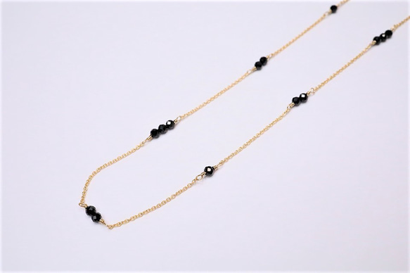 黒鳥/宝石質ブラックスピネルネックレス　Black Swan Spinel Necklace N0019 5枚目の画像