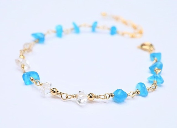 TEARS OF EARTH Apatite＆Hermakkey Bracelet B0059 第2張的照片