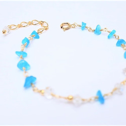 TEARS OF EARTH Apatite＆Hermakkey Bracelet B0059 第6張的照片