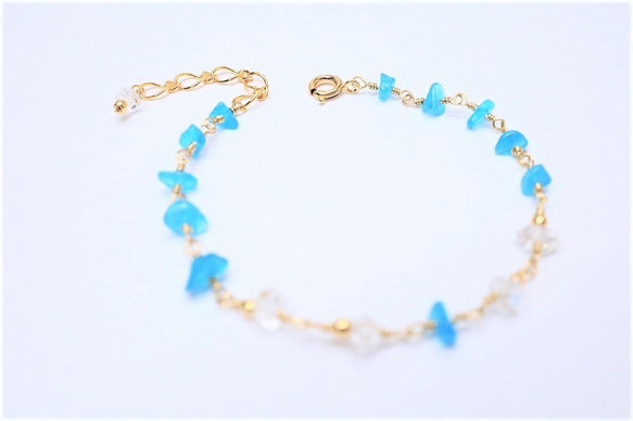 TEARS OF EARTH Apatite＆Hermakkey Bracelet B0059 第6張的照片