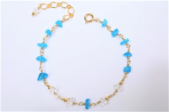 TEARS OF EARTH Apatite＆Hermakkey Bracelet B0059 第7張的照片