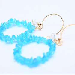 TEARS OF EARTH Apatite＆Hermakkey pierced earrings P0089 第4張的照片