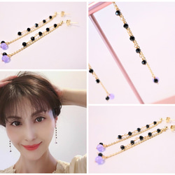 BLACK BRIGHT pierced earrings P0093 第1張的照片