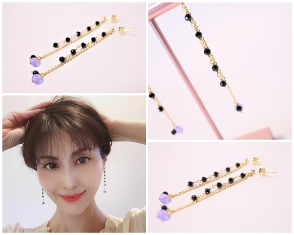 BLACK BRIGHT pierced earrings P0093 第1張的照片