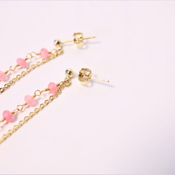 ※14kgfもOK※淑女の輝き/２色の翡翠ピアス LADY BRIGHT pierced earrings P0094 2枚目の画像