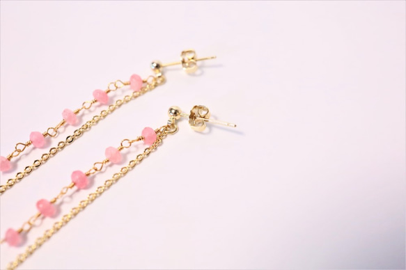 ※14kgfもOK※淑女の輝き/２色の翡翠ピアス LADY BRIGHT pierced earrings P0094 2枚目の画像