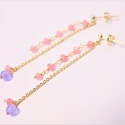 ※14kgfもOK※淑女の輝き/２色の翡翠ピアス LADY BRIGHT pierced earrings P0094 4枚目の画像