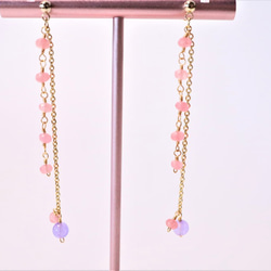 ※14kgfもOK※淑女の輝き/２色の翡翠ピアス LADY BRIGHT pierced earrings P0094 6枚目の画像