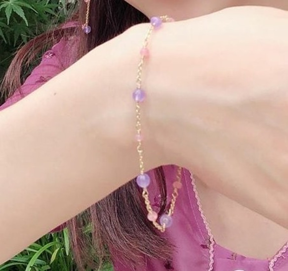 ※14kgfもOK※淑女の輝き/２色の翡翠ブレスレット LADY BRIGHT Bracelet B0064 1枚目の画像