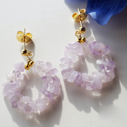 薰衣草紫水晶圈形耳環 Lanbender Amethyst Circle earrings P0048 第1張的照片