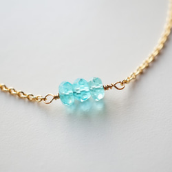 寶石質量藍色磷灰石 護身符 手鍊 天然石手鍊Blue Apatite amulet bracelet B0032 第2張的照片