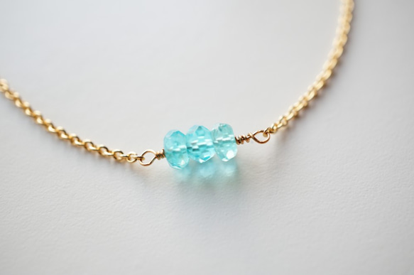 寶石質量藍色磷灰石 護身符 手鍊 天然石手鍊Blue Apatite amulet bracelet B0032 第2張的照片