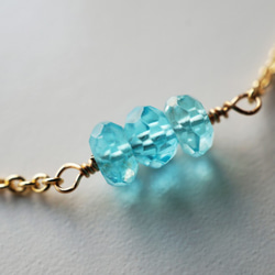 宝石質ブルーアパタイト ブレスレットBlue Apatite amulet bracelet B0032 3枚目の画像