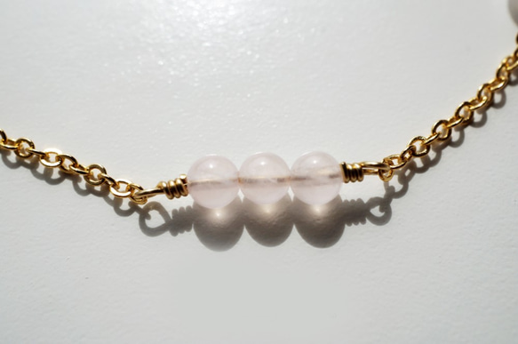 V非常好 石手鍊 天然石玫瑰石英 手鍊 Rose Quartz bracelet B0030 第2張的照片