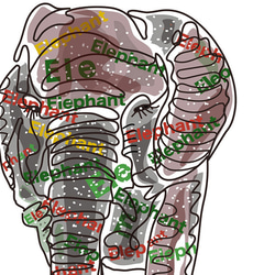 ポスターA4版/象さんのイラストです/オリジナルイラストレーション 5枚目の画像