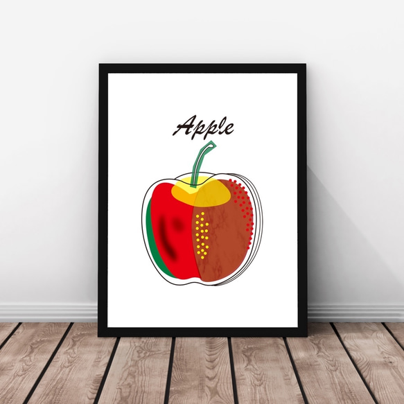ポスターA4版/リンゴ/Apple/オリジナルイラスト 1枚目の画像
