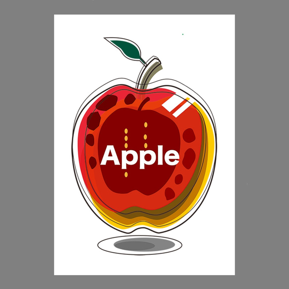 ポスターA4版/リンゴ第3弾/Apple/オリジナルイラスト 4枚目の画像
