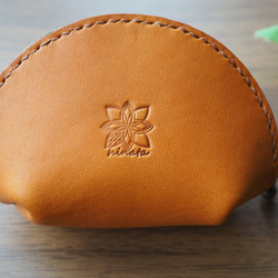 本革と絽刺しのコインケース（ひつじ） 3枚目の画像