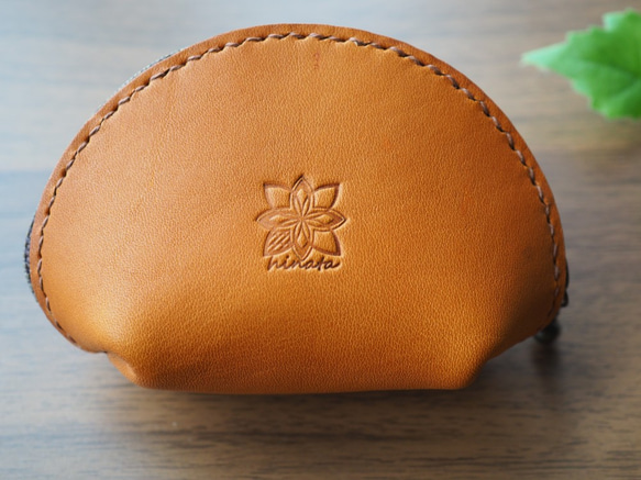 本革と絽刺しのコインケース（ひつじ） 3枚目の画像