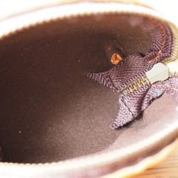 本革と絽刺しのコインケース（ひつじ） 4枚目の画像