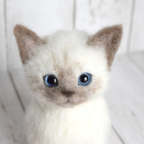 シャム猫の子猫 羊毛フェルト studio＊coup 通販 12040428