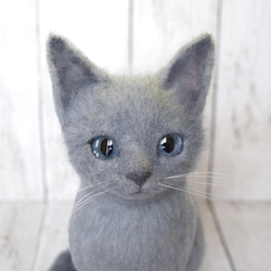 羊毛フェルト　手作り　猫　ブルーアイ 羊毛フェルト 手作り 猫 ブルーアイ 【公式通販】