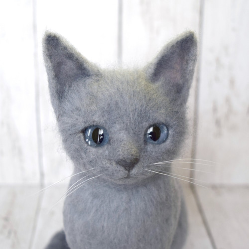 最大の割引 ロシアンブルーの子猫 羊毛フェルト studio＊coup 通販 12256334 羊毛フェルト