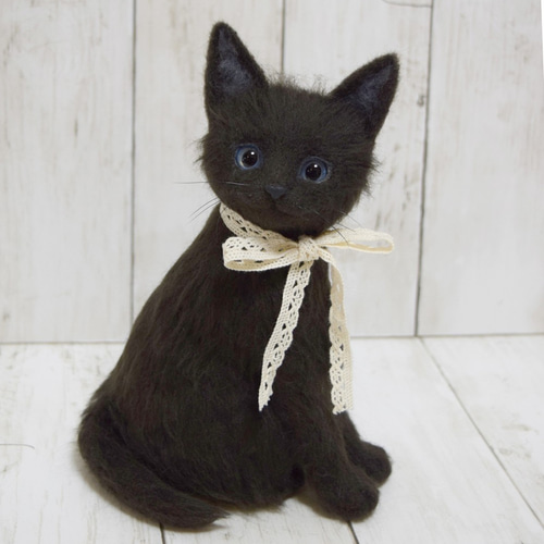 黒猫の子猫 羊毛フェルト studio＊coup 通販 12410911｜Creema