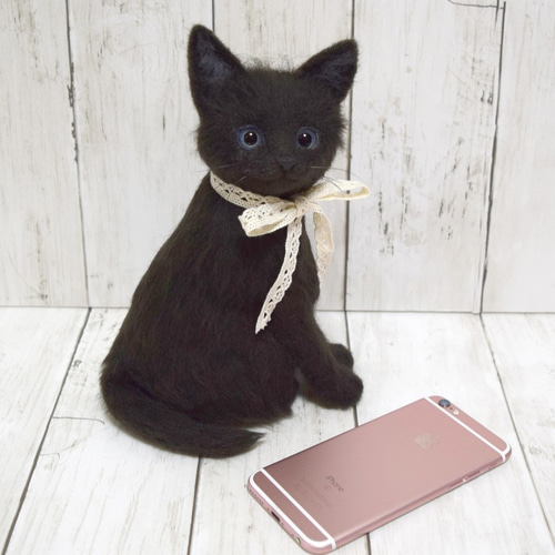 黒猫の子猫 羊毛フェルト studio＊coup 通販 12410911｜Creema