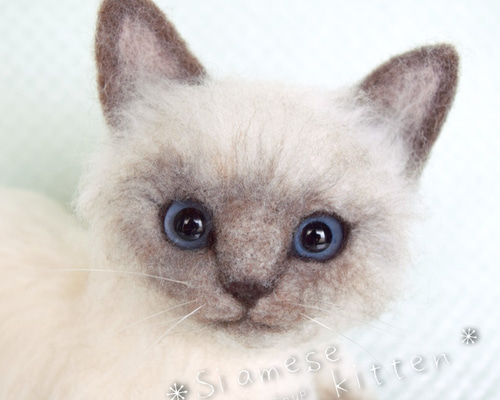 シャム猫の子猫（スフィンクス座り） 羊毛フェルト studio＊coup 通販