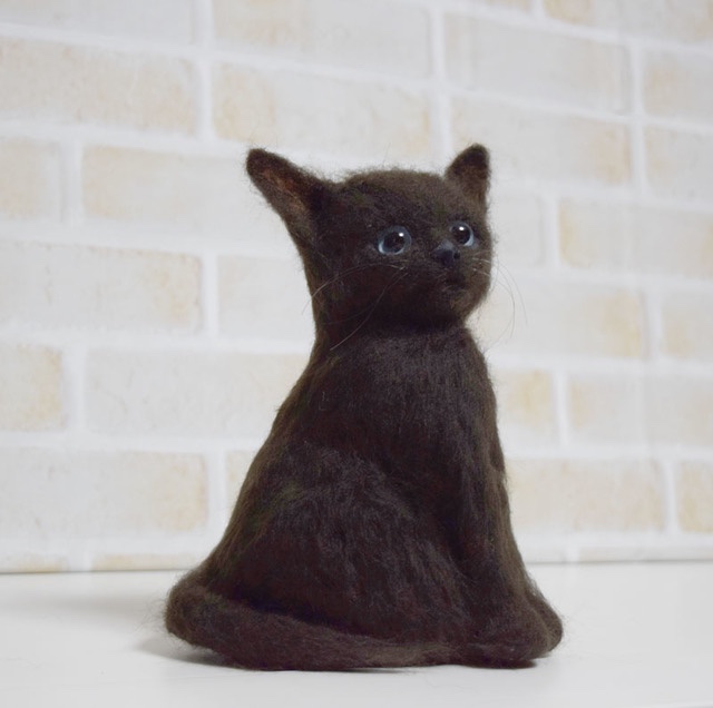 ハンドメイド 黒猫モチーフのひざ掛け