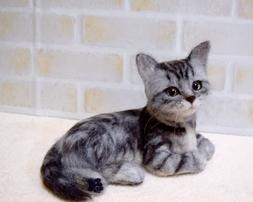 アメリカンショートヘアの子猫 羊毛フェルト studio＊coup 通販