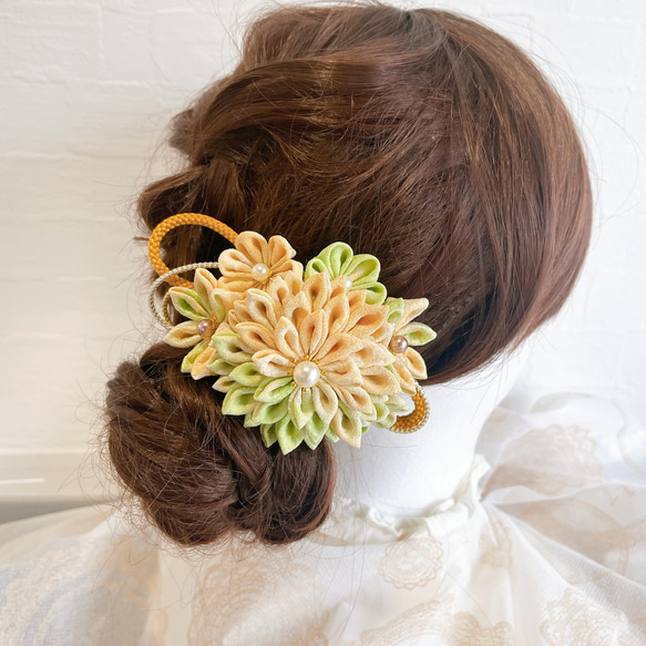 bouquet髪飾りセット　つまみ細工 2枚目の画像