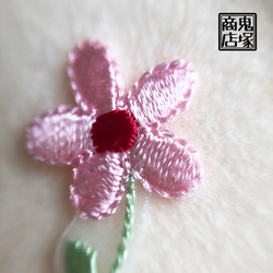 お花摘みアップリケ　ピンク 2枚目の画像