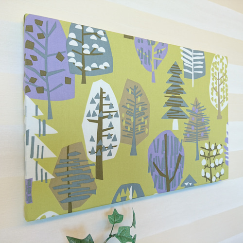 北欧の森（グリーン）のファブリックパネル 横長 その他インテリア雑貨
