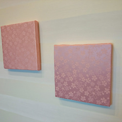桜（さくら）模様のファブリックパネル　ミニサイズ2枚セット 3枚目の画像