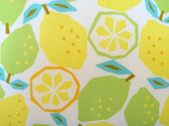 洋ナシとレモンのファブリックパネル 2枚セット 20cm 5枚目の画像