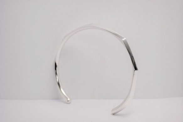 RIDGE LINE  glitter oval bangle　／　キラキラ　シルバー　バングル 3枚目の画像