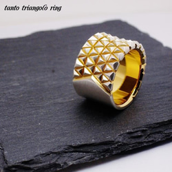 tanto triangolo　ring　／　タント　トリアンゴロ　シルバー　ゴールドコーティング　 リング 1枚目の画像