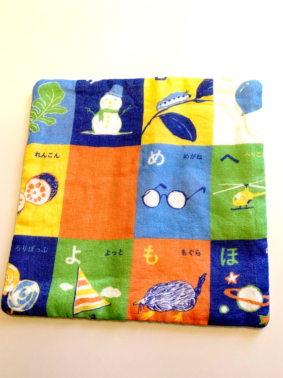 パネル生地50 ガーゼハンカチオーダー受付 ガーゼのハンカチ《ひらがな五十音表》オレンジ系・その1 雑貨・その他