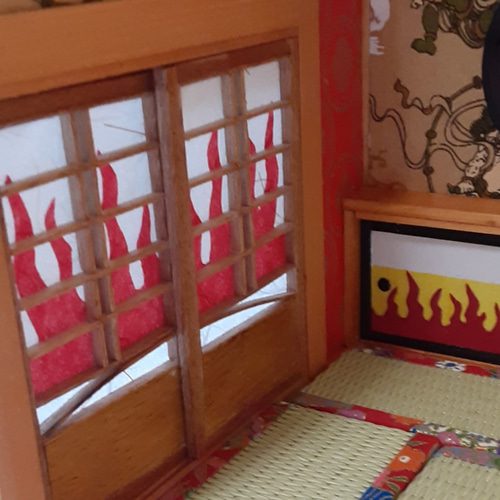 武家屋敷風和室ドールハウス 炎の和室ドールハウス その他置物 一寸