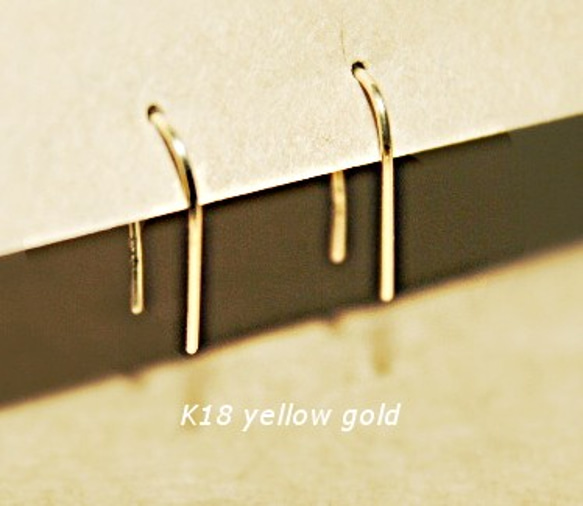 k18（玫瑰金）精美U形鉤形耳環 第3張的照片