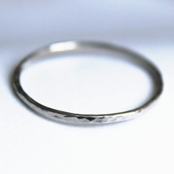 Pt999 純鉑金鎚紋小指戒指 第2張的照片