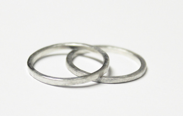 銀網格結婚戒指套裝 第1張的照片