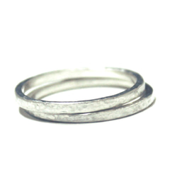 銀網格結婚戒指套裝 第5張的照片
