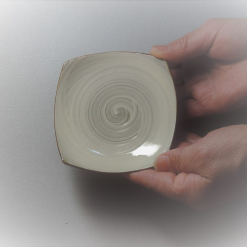 高取焼 「刷毛引四方形豆皿」 陶器 ※価格は豆皿 一点についての